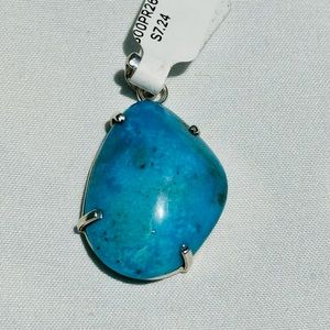925 Sterling Silver And genuine Turquoise pendant